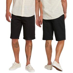 VOLCOM Men’s Relaxed-Fit Cotton-Blend Modern Chino Shorts (Black)